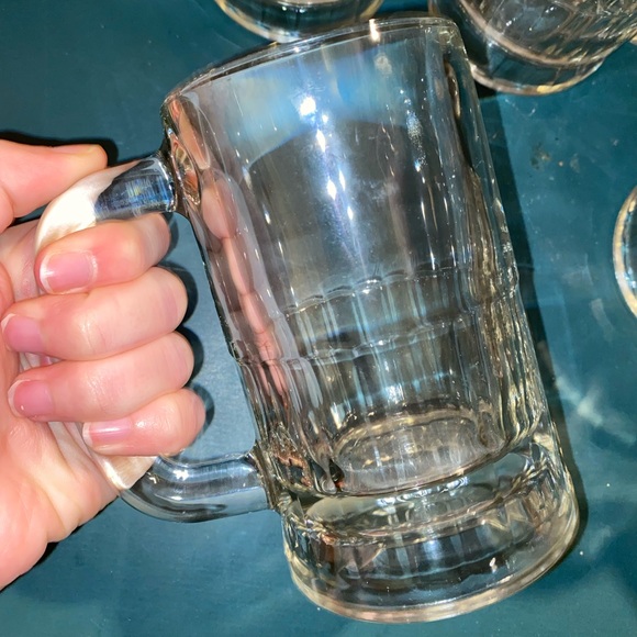 Set of 4 clear glass beer mugs - Picture 2 of 6